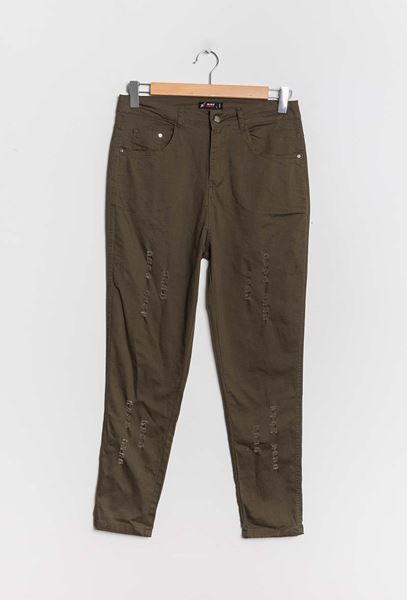 Picture of JEANS LIKE TROUSER WITH STITCH KHAKI
